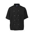 Kng Medium Men's Active Black Short Sleeve Chef Coat 2124BKSLM